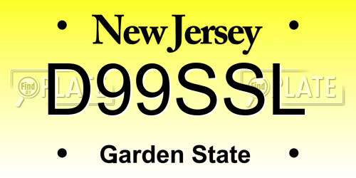 D99SSL New Jersey License Plate