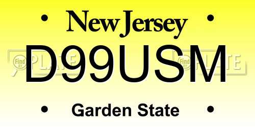 D99USM New Jersey License Plate