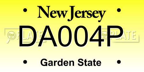DA004P New Jersey License Plate