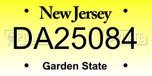 DA25084 New Jersey License Plate