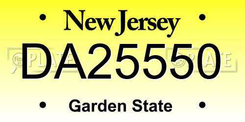DA25550 New Jersey License Plate