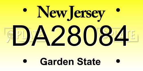 DA28084 New Jersey License Plate