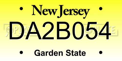 DA2B054 New Jersey License Plate