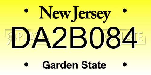 DA2B084 New Jersey License Plate
