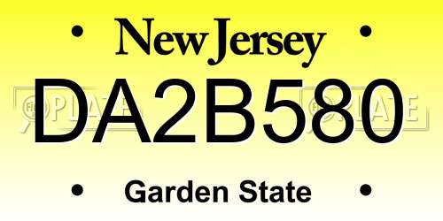 DA2B580 New Jersey License Plate