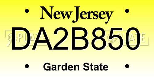 DA2B850 New Jersey License Plate