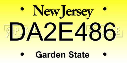 DA2E486 New Jersey License Plate
