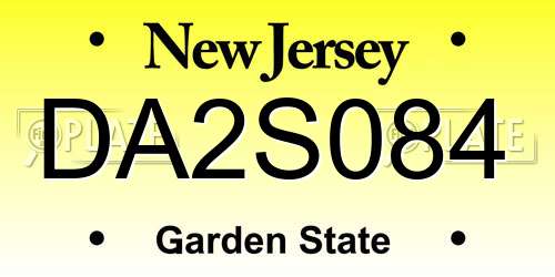 DA2S084 New Jersey License Plate