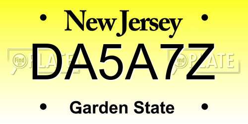 DA5A7Z New Jersey License Plate