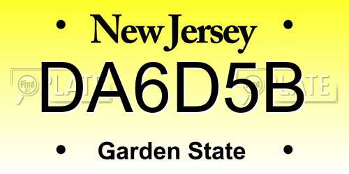 DA6D5B New Jersey License Plate