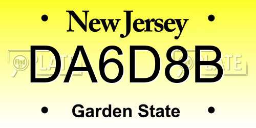 DA6D8B New Jersey License Plate
