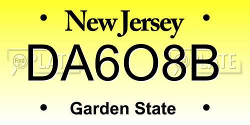 DA6O8B New Jersey License Plate