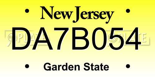 DA7B054 New Jersey License Plate