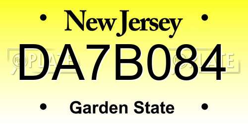 DA7B084 New Jersey License Plate