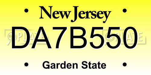 DA7B550 New Jersey License Plate