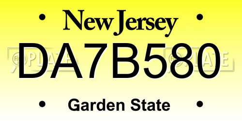 DA7B580 New Jersey License Plate