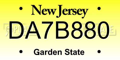 DA7B880 New Jersey License Plate