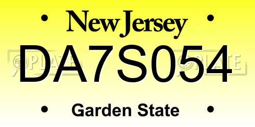 DA7S054 New Jersey License Plate