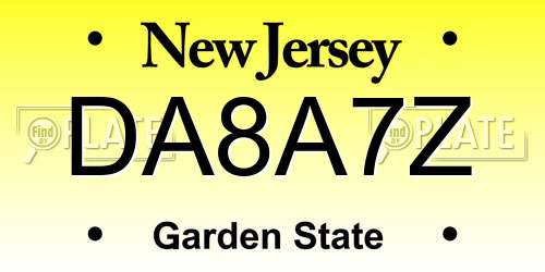 DA8A7Z New Jersey License Plate