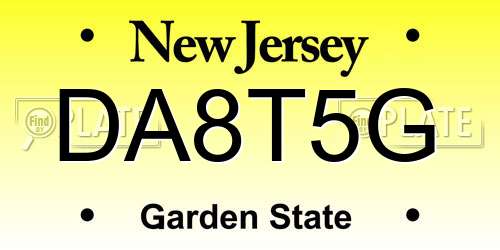 DA8T5G New Jersey License Plate