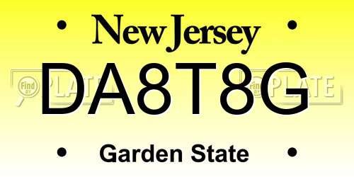 DA8T8G New Jersey License Plate