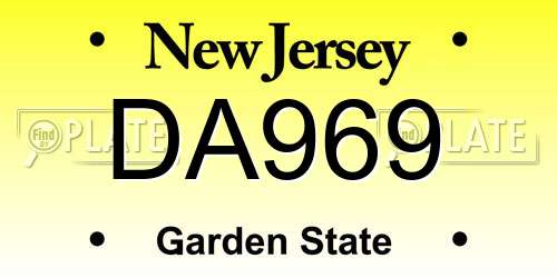 DA969 New Jersey License Plate