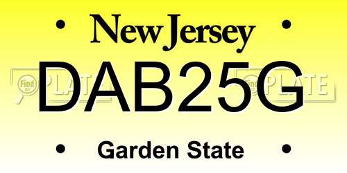 DAB25G New Jersey License Plate