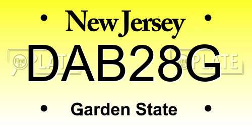 DAB28G New Jersey License Plate