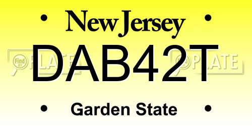 DAB42T New Jersey License Plate