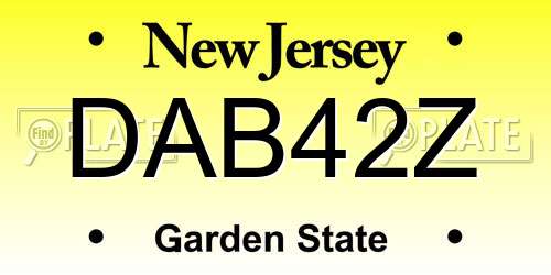 DAB42Z New Jersey License Plate