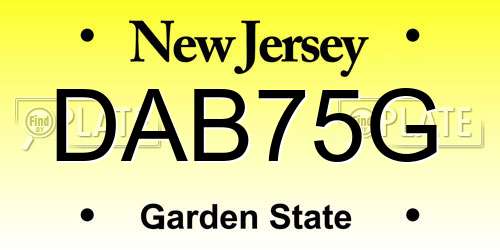 DAB75G New Jersey License Plate