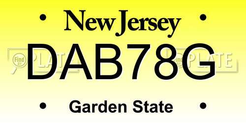 DAB78G New Jersey License Plate