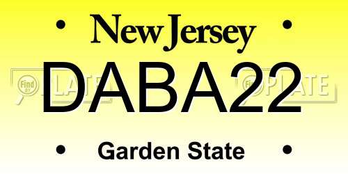 DABA22 New Jersey License Plate