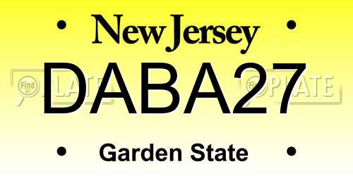 DABA27 New Jersey License Plate