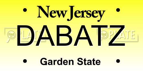 DABATZ New Jersey License Plate