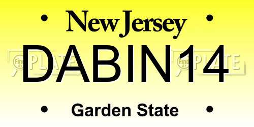 DABIN14 New Jersey License Plate