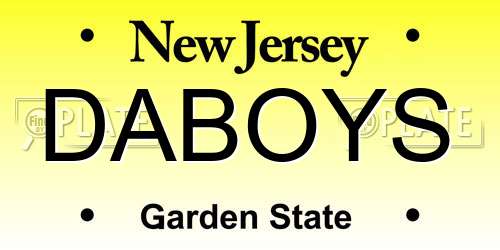 DABOYS New Jersey License Plate