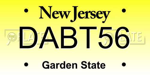 DABT56 New Jersey License Plate