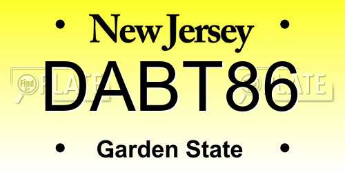 DABT86 New Jersey License Plate