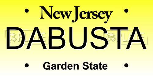 DABUSTA New Jersey License Plate