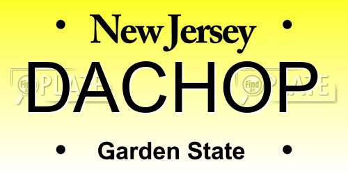 DACHOP New Jersey License Plate