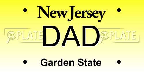 DAD New Jersey License Plate