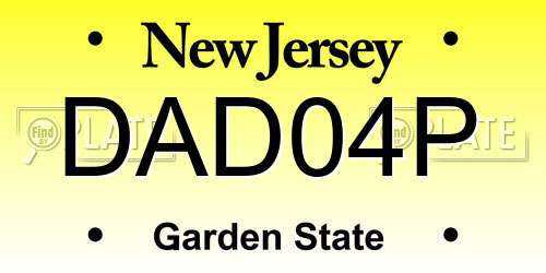 DAD04P New Jersey License Plate
