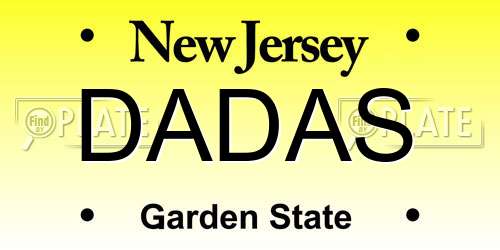 DADAS New Jersey License Plate