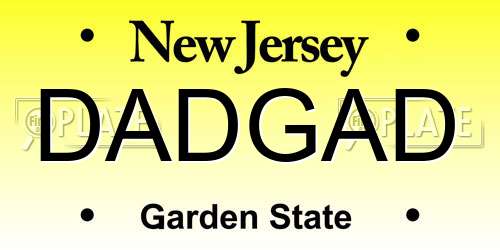 DADGAD New Jersey License Plate