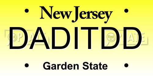 DADITDD New Jersey License Plate