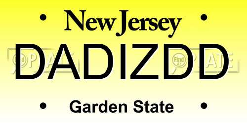 DADIZDD New Jersey License Plate