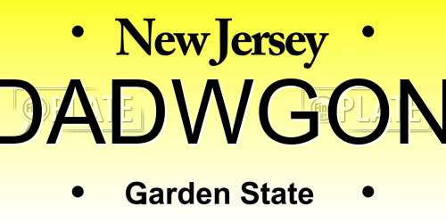 DADWGON New Jersey License Plate