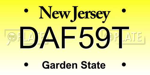 DAF59T New Jersey License Plate