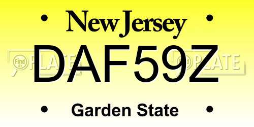 DAF59Z New Jersey License Plate